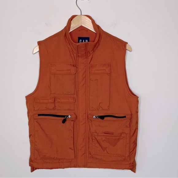 GAP VTG Y2K 90’s lightweight oversized utility vest with pockets camping hiking